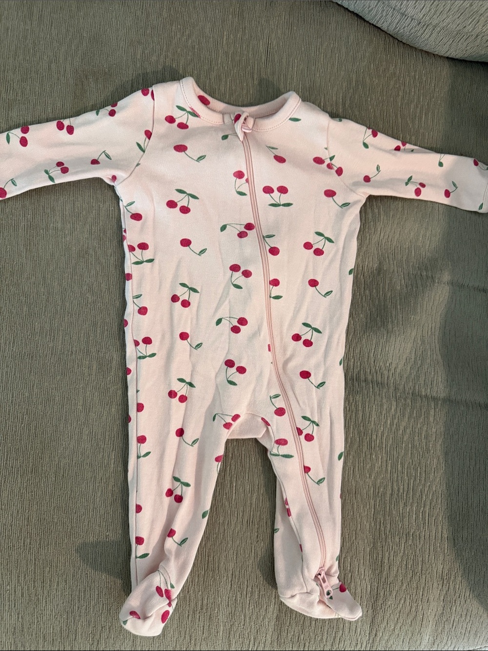 Nordstrom Pink Cherry Zip Footed One-Piece